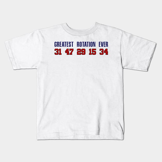 The Great Atlanta Braves Rotation of the 1990s - 1998 Kids T-Shirt by Retro Sports